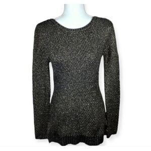 SIMPLY STYLED BLACK & METALLIC GOLD SWEATER SZ.S NWT.